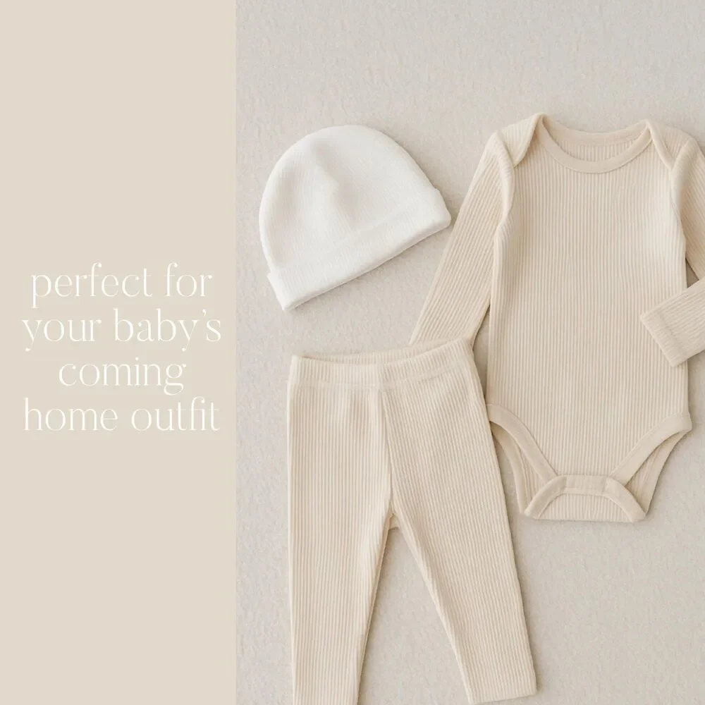 Organic Cotton Ribbed Baby Hat | Sustainable Clean Baby Clothing